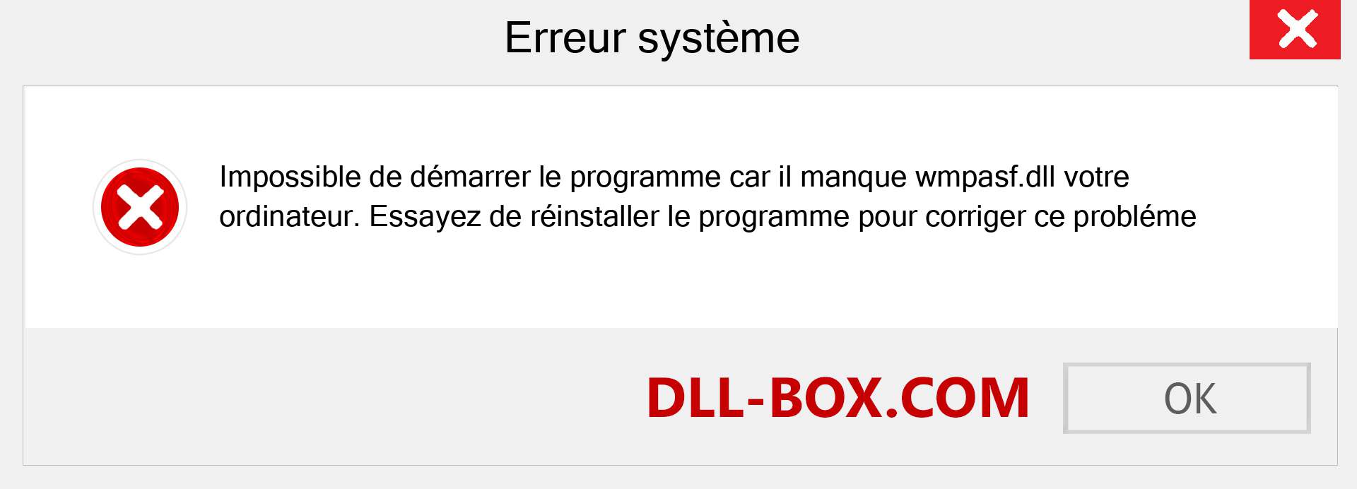 Le fichier wmpasf.dll est manquant ?. Télécharger pour Windows 7, 8, 10 - Correction de l'erreur manquante wmpasf dll sur Windows, photos, images